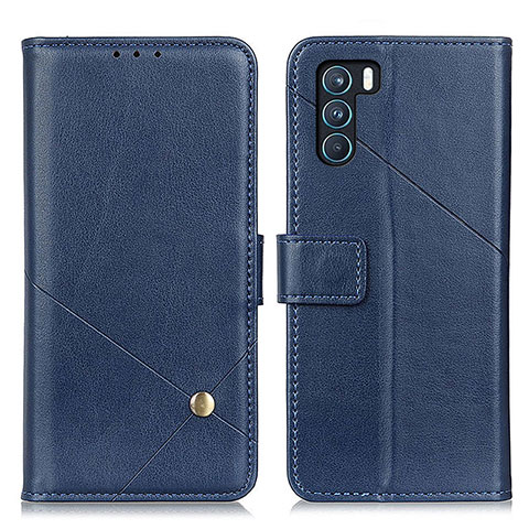 Custodia Portafoglio In Pelle Cover con Supporto D04Y per Oppo K9 Pro 5G Blu