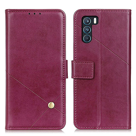 Custodia Portafoglio In Pelle Cover con Supporto D04Y per Oppo K9 Pro 5G Viola