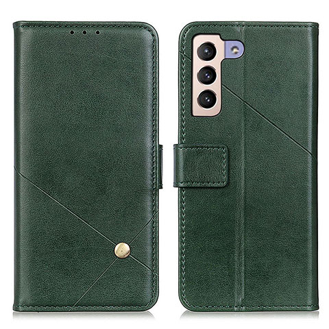 Custodia Portafoglio In Pelle Cover con Supporto D04Y per Samsung Galaxy S21 5G Verde