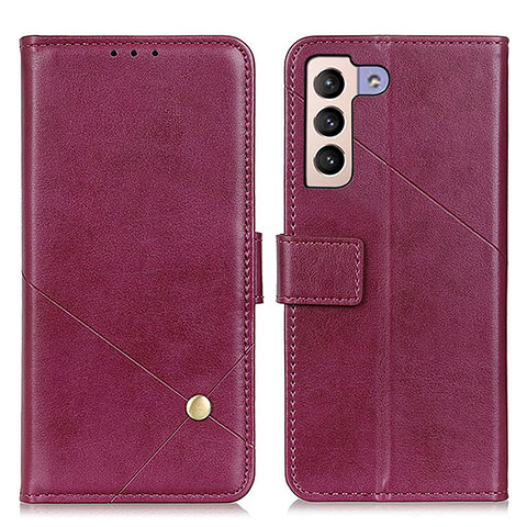 Custodia Portafoglio In Pelle Cover con Supporto D04Y per Samsung Galaxy S21 FE 5G Viola