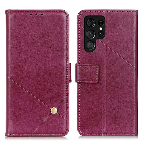 Custodia Portafoglio In Pelle Cover con Supporto D04Y per Samsung Galaxy S23 Ultra 5G Viola