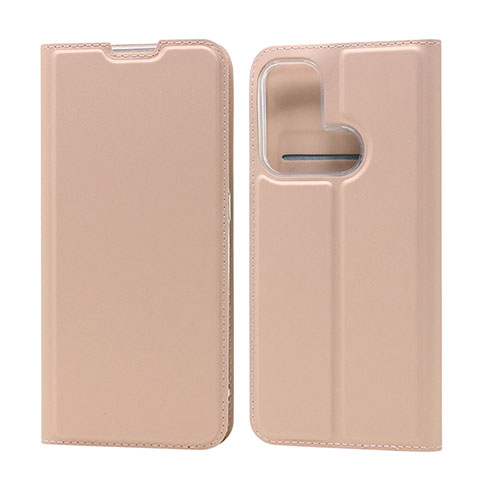 Custodia Portafoglio In Pelle Cover con Supporto D05T per Oppo Reno5 A Oro Rosa