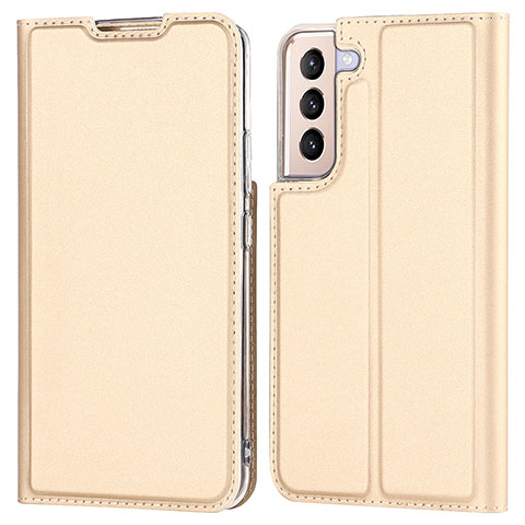 Custodia Portafoglio In Pelle Cover con Supporto D05T per Samsung Galaxy S22 5G Oro