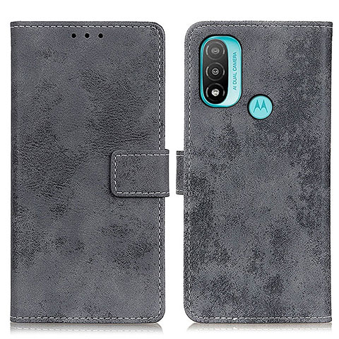 Custodia Portafoglio In Pelle Cover con Supporto D05Y per Motorola Moto E40 Grigio