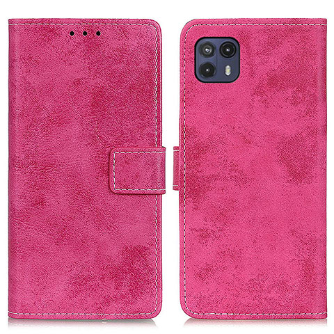 Custodia Portafoglio In Pelle Cover con Supporto D05Y per Motorola Moto G50 5G Rosa Caldo