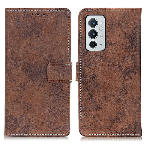 Custodia Portafoglio In Pelle Cover con Supporto D05Y per OnePlus 9RT 5G Marrone