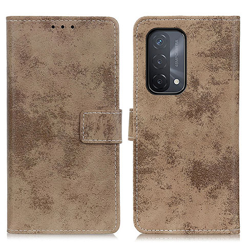 Custodia Portafoglio In Pelle Cover con Supporto D05Y per OnePlus Nord N200 5G Khaki