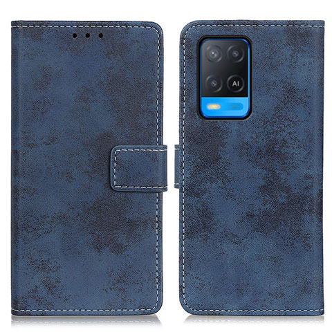 Custodia Portafoglio In Pelle Cover con Supporto D05Y per Oppo A54 4G Blu