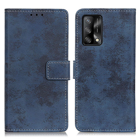 Custodia Portafoglio In Pelle Cover con Supporto D05Y per Oppo A74 4G Blu