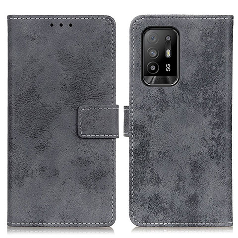 Custodia Portafoglio In Pelle Cover con Supporto D05Y per Oppo F19 Pro+ Plus 5G Grigio