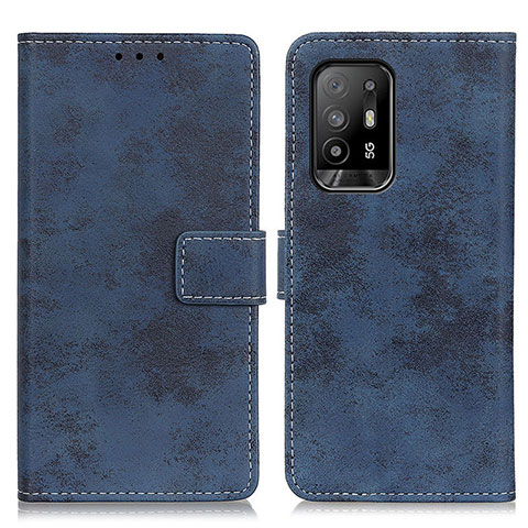 Custodia Portafoglio In Pelle Cover con Supporto D05Y per Oppo Reno5 Z 5G Blu