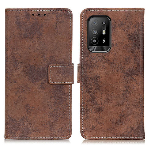 Custodia Portafoglio In Pelle Cover con Supporto D05Y per Oppo Reno5 Z 5G Marrone