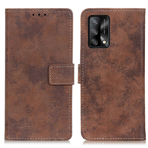 Custodia Portafoglio In Pelle Cover con Supporto D05Y per Oppo Reno6 Lite Marrone