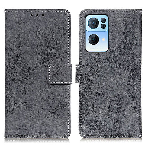 Custodia Portafoglio In Pelle Cover con Supporto D05Y per Oppo Reno7 Pro 5G Grigio