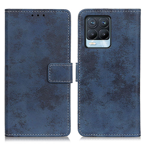 Custodia Portafoglio In Pelle Cover con Supporto D05Y per Realme 8 4G Blu