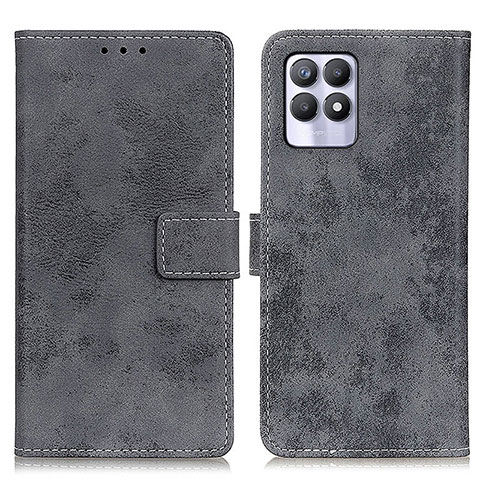 Custodia Portafoglio In Pelle Cover con Supporto D05Y per Realme 8i Grigio