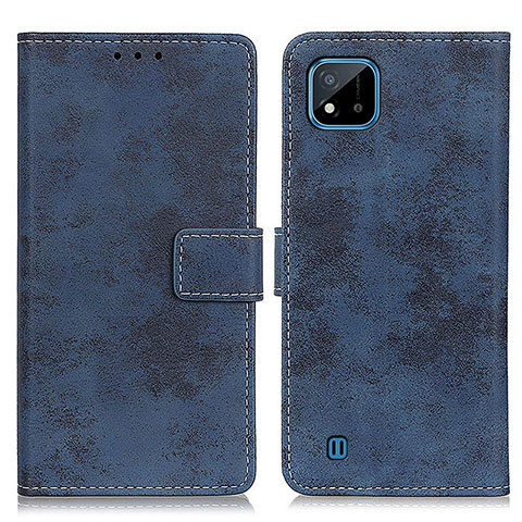 Custodia Portafoglio In Pelle Cover con Supporto D05Y per Realme C11 (2021) Blu