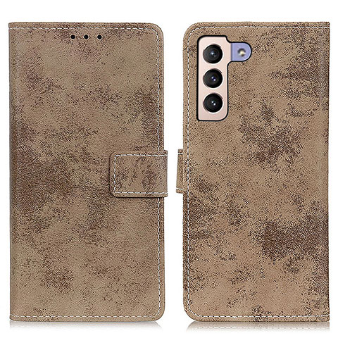 Custodia Portafoglio In Pelle Cover con Supporto D05Y per Samsung Galaxy S21 Plus 5G Khaki