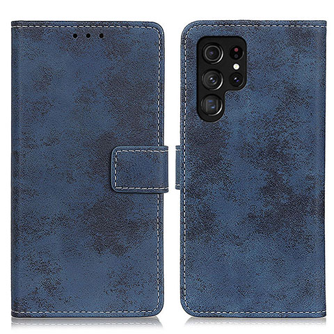 Custodia Portafoglio In Pelle Cover con Supporto D05Y per Samsung Galaxy S21 Ultra 5G Blu