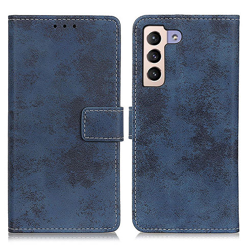 Custodia Portafoglio In Pelle Cover con Supporto D05Y per Samsung Galaxy S22 5G Blu