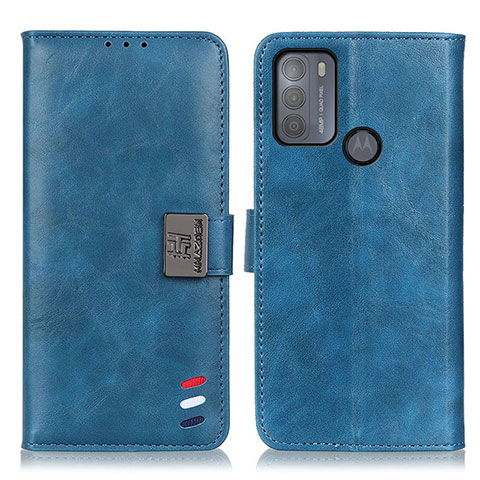 Custodia Portafoglio In Pelle Cover con Supporto D06Y per Motorola Moto G50 Blu