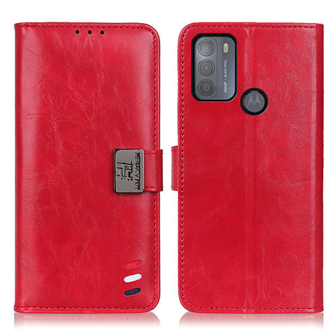 Custodia Portafoglio In Pelle Cover con Supporto D06Y per Motorola Moto G50 Rosso