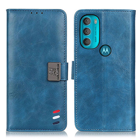 Custodia Portafoglio In Pelle Cover con Supporto D06Y per Motorola Moto G71 5G Blu