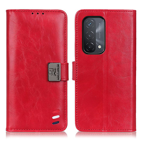 Custodia Portafoglio In Pelle Cover con Supporto D06Y per Oppo A54 5G Rosso