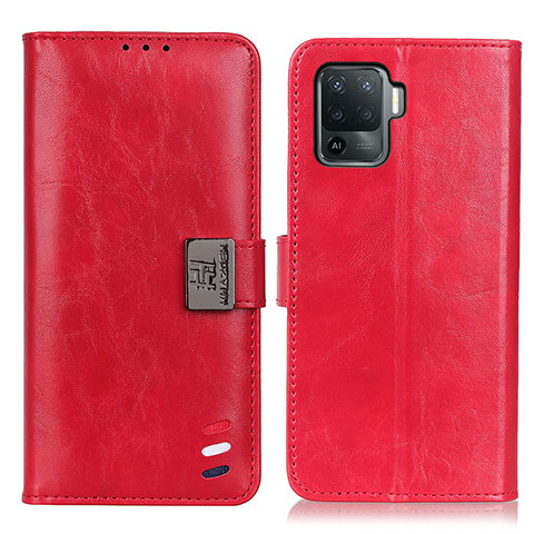 Custodia Portafoglio In Pelle Cover con Supporto D06Y per Oppo A94 4G Rosso