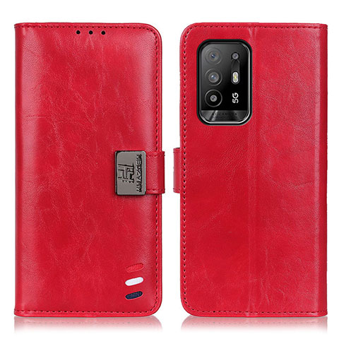 Custodia Portafoglio In Pelle Cover con Supporto D06Y per Oppo A94 5G Rosso