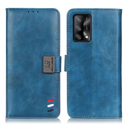 Custodia Portafoglio In Pelle Cover con Supporto D06Y per Oppo F19s Blu