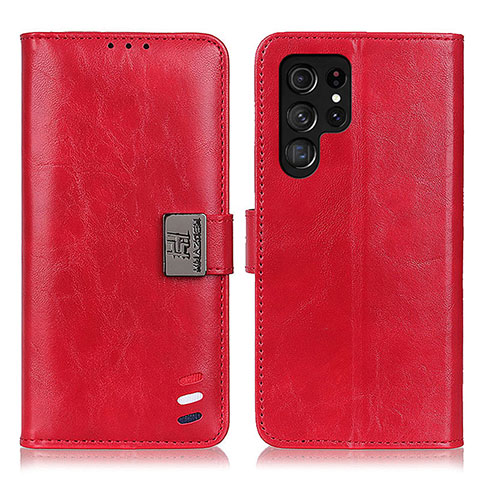 Custodia Portafoglio In Pelle Cover con Supporto D06Y per Samsung Galaxy S23 Ultra 5G Rosso