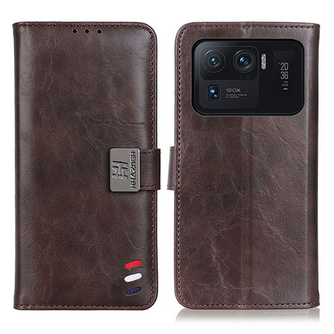 Custodia Portafoglio In Pelle Cover con Supporto D06Y per Xiaomi Mi 11 Ultra 5G Marrone