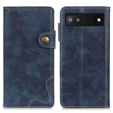 Custodia Portafoglio In Pelle Cover con Supporto D07Y per Google Pixel 7a 5G Blu