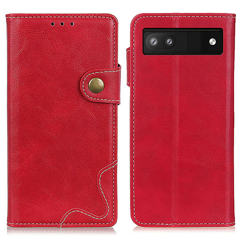 Custodia Portafoglio In Pelle Cover con Supporto D07Y per Google Pixel 7a 5G Rosso