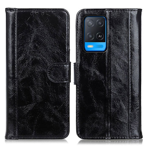 Custodia Portafoglio In Pelle Cover con Supporto D07Y per Oppo A54 4G Nero