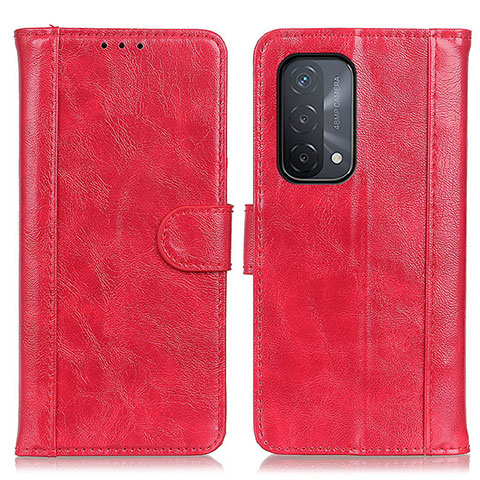 Custodia Portafoglio In Pelle Cover con Supporto D07Y per Oppo A54 5G Rosso