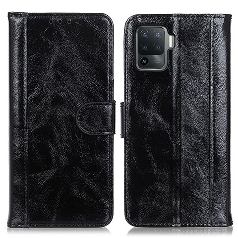 Custodia Portafoglio In Pelle Cover con Supporto D07Y per Oppo F19 Pro Nero