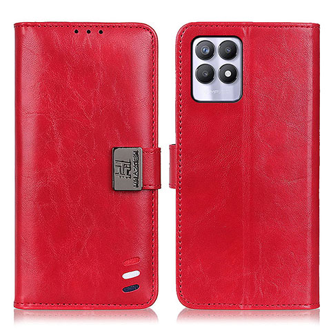 Custodia Portafoglio In Pelle Cover con Supporto D07Y per Realme Narzo 50 4G Rosso