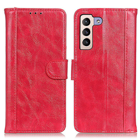 Custodia Portafoglio In Pelle Cover con Supporto D07Y per Samsung Galaxy S22 5G Rosso