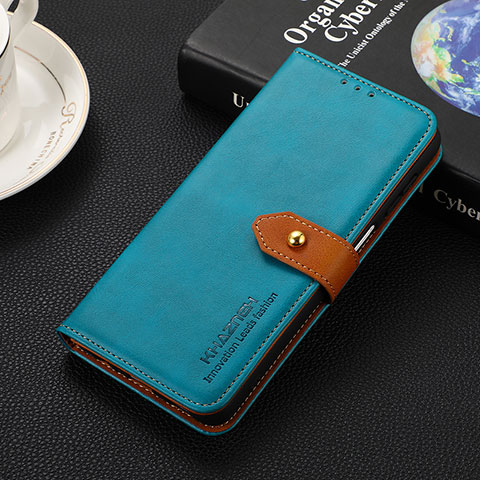 Custodia Portafoglio In Pelle Cover con Supporto D07Y per Xiaomi Redmi 13C Ciano