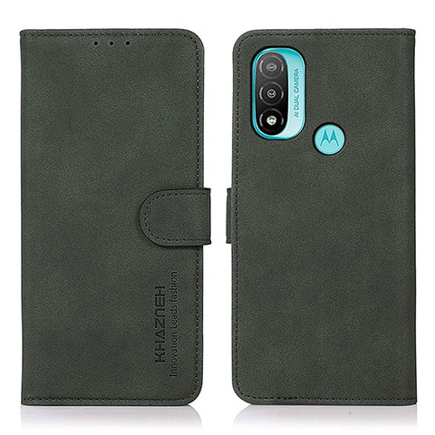 Custodia Portafoglio In Pelle Cover con Supporto D08Y per Motorola Moto E30 Verde