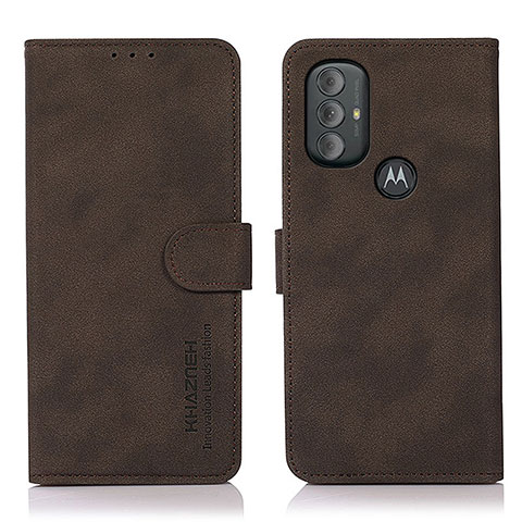 Custodia Portafoglio In Pelle Cover con Supporto D08Y per Motorola Moto G Play (2023) Marrone