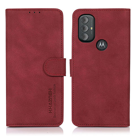 Custodia Portafoglio In Pelle Cover con Supporto D08Y per Motorola Moto G Power (2022) Rosso