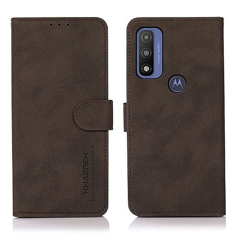 Custodia Portafoglio In Pelle Cover con Supporto D08Y per Motorola Moto G Pure Marrone