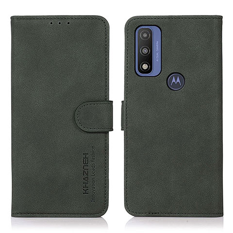 Custodia Portafoglio In Pelle Cover con Supporto D08Y per Motorola Moto G Pure Verde