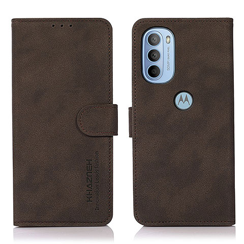 Custodia Portafoglio In Pelle Cover con Supporto D08Y per Motorola Moto G41 Marrone