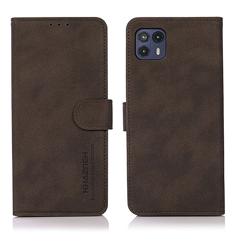 Custodia Portafoglio In Pelle Cover con Supporto D08Y per Motorola Moto G50 5G Marrone