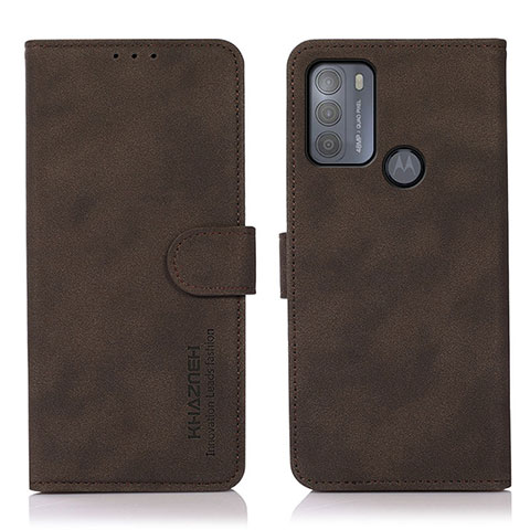 Custodia Portafoglio In Pelle Cover con Supporto D08Y per Motorola Moto G50 Marrone