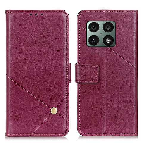 Custodia Portafoglio In Pelle Cover con Supporto D08Y per OnePlus 10 Pro 5G Rosso